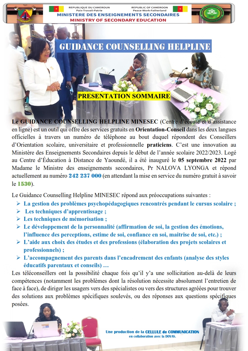Le Guidance Counseling Helpline MINESEC