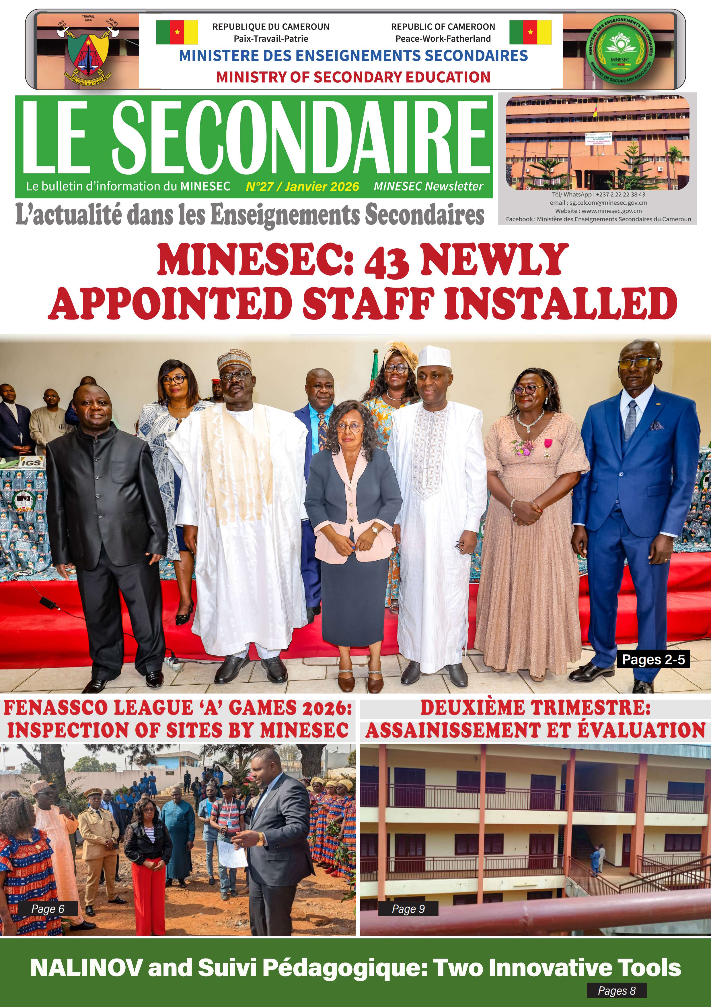Newsletter Le Secondaire No 27 janvier 2026
